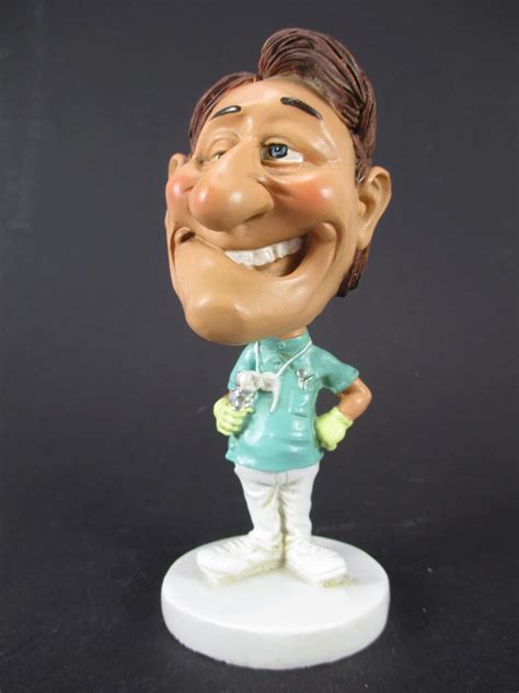 Zahnarzt Dentist Wackelkopf Figur Poly Souvenir Funny Berufe Modell