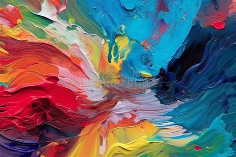 Vibrant Brushstrokes Colorful Abstract Painted Background Generative