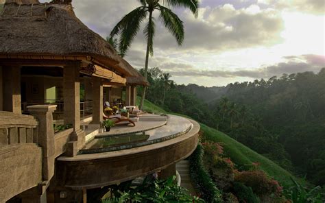 Bali Indonesia Villa Palm Tree Hil Wallpapers Hd Desktop And