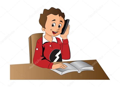 Boy Using A Cellphone Illustration Stock Vector Image By ©morphart