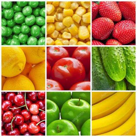 Fresh Fruits And Vegetables Collage — Stock Photo © Scanrail 5475234