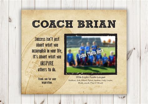 Thank You For Football Coach8 X 10 Print Or Digital File With