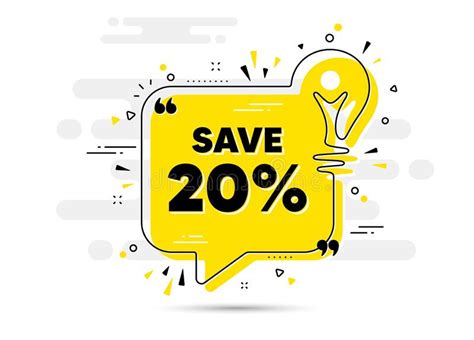 Save 20 Percent Off Sale Discount Offer Price Sign Vector Stock