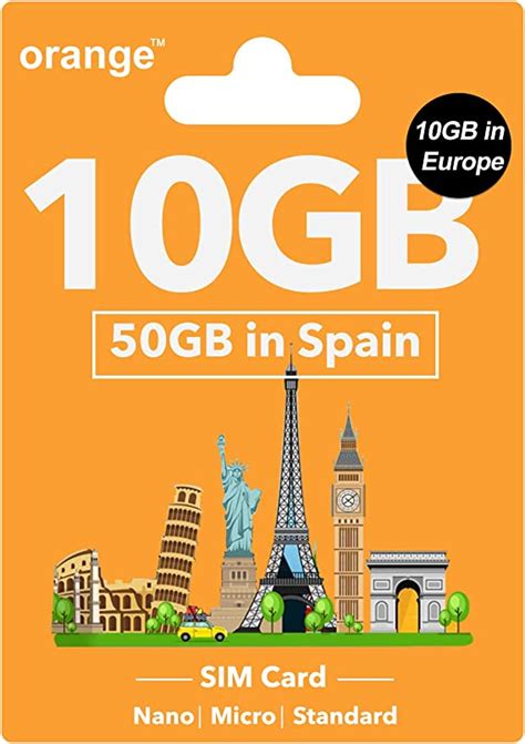 Orange Europe Prepaid Sim Card 10gb Internet Data In 4g