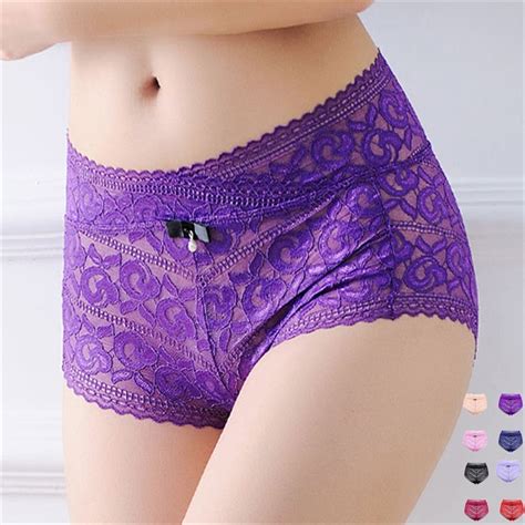 Lace Sexy Lingerie Underwear Women Panties Seamless Breathable High Waist Lace Boxershorts
