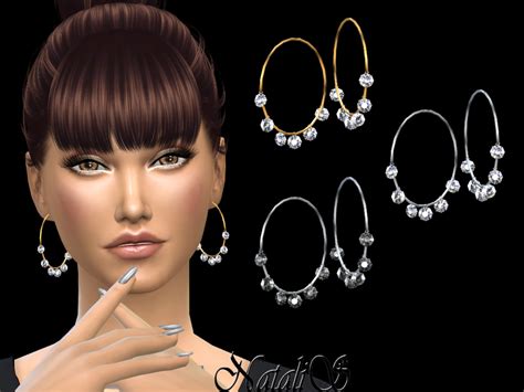 The Sims Resource Natalismulti Crystals Pendants Hoop Earrings