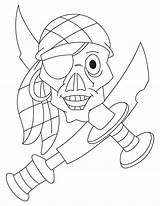 Pirate Coloring Skull Weapons Pages sketch template