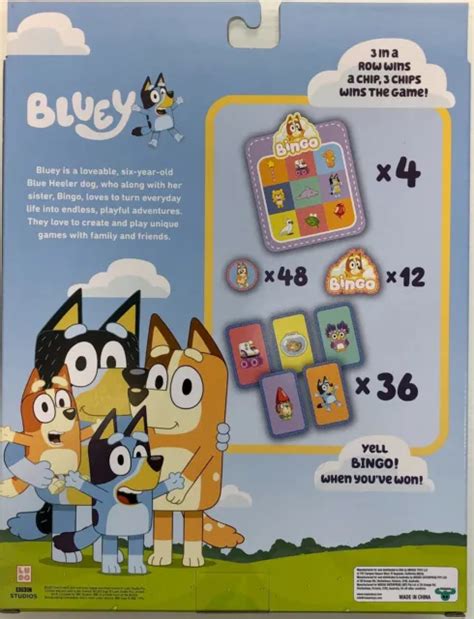 Bluey Bingos Bingo Card Game Fun Matching Game Where You Match