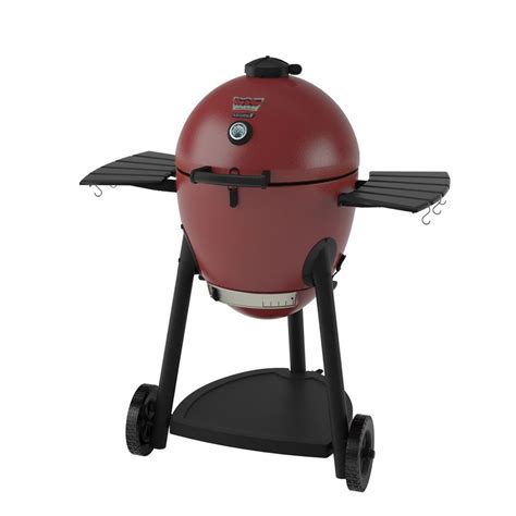 876 sq in primary and 384 sq in warming rack Char-Griller AKORN 20-in Red-Silver Kamado Charcoal Grill ...
