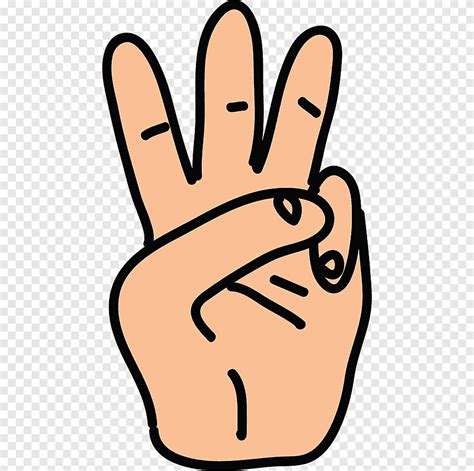 Finger Cartoon Hand Three Fingers Face People Png Pngegg