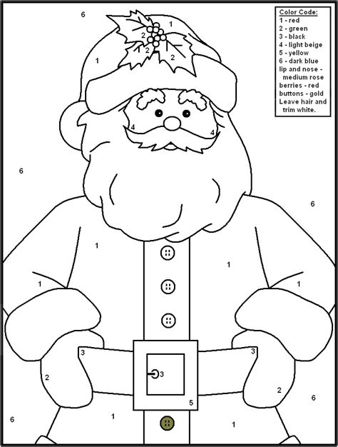 Printable Color By Numbers Christmas