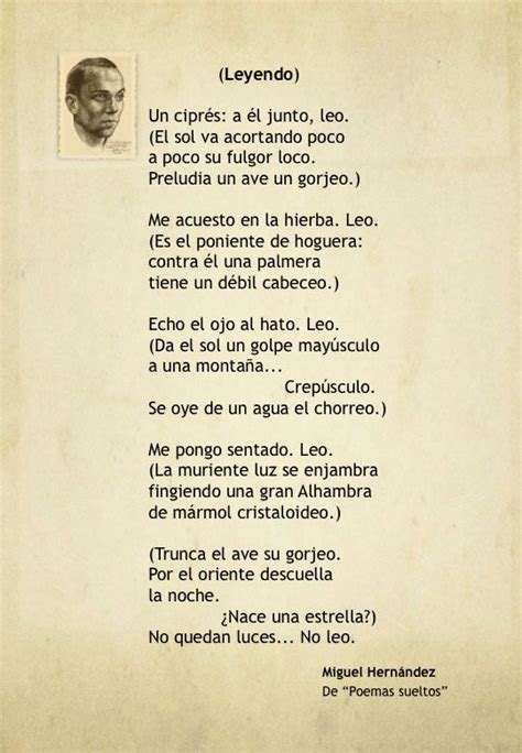 Poema De Miguel Hernández Autor De La Generación Del 27 4