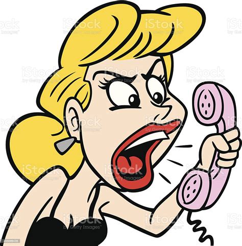 Angry Woman At Phone Stock Illustration Download Image Now Anger