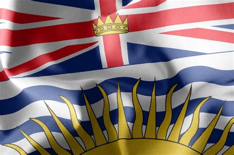 Premium Photo 3d Illustration Flag Of British Columbia Is A Region Of