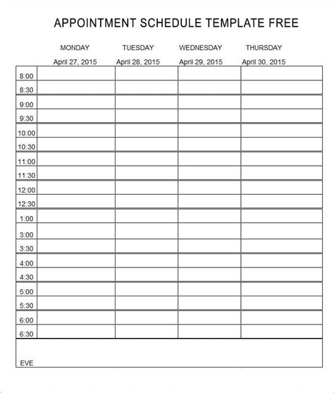 Free Appointment Scheduler Printable Printable Templates Vrogue