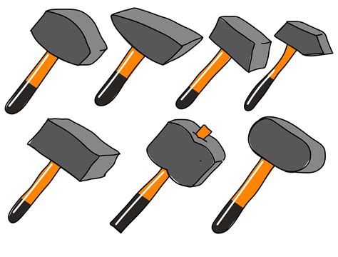 Vector Sledgehammer Flat Cartoon Icons 169528 Vector Art At Vecteezy