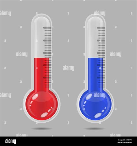 Blue And Red Thermometers Meteorological Thermometers Measure Heat And