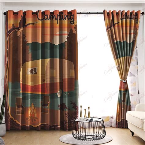 Camping Sunset Blackout Thermal Grommet Window Curtains Gztu1ueh