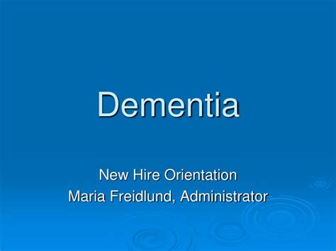 Ppt Dementia Powerpoint Presentation Free Download Id3932909