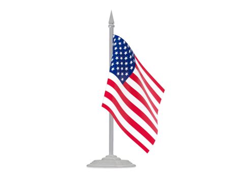 Flag With Flagpole Illustration Of Flag Of United States Of America