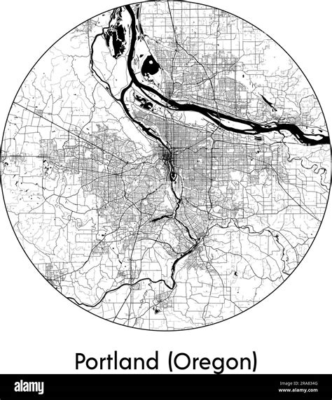 City Map Portland Oregon United States North America Vector