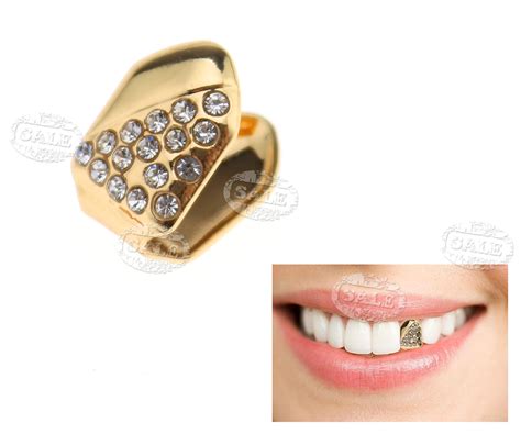 14 days, 3 hours, 50 minutes and. 24K Gold Plated Single Tooth Grill Cap Diamante Teeth Hip Hop Halloween Party | eBay