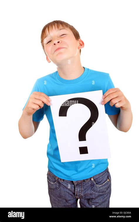Kid Holds Question Mark Stock Photo Alamy