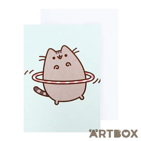 Buy Pusheen The Cat Hula Hoop Mini Greeting Card At Artbox