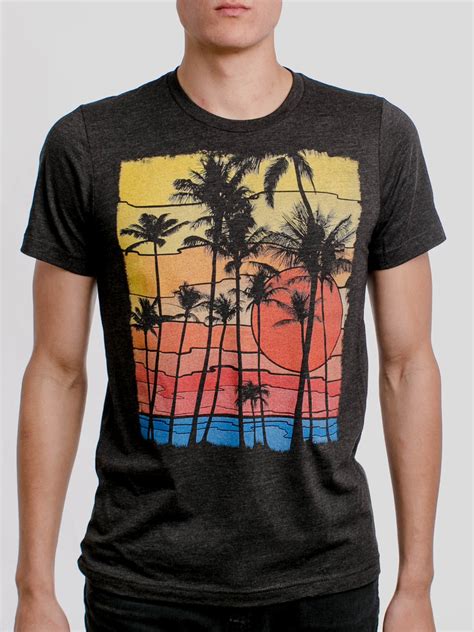 The Beach Multicolor On Heather Black Triblend Mens T Shirt