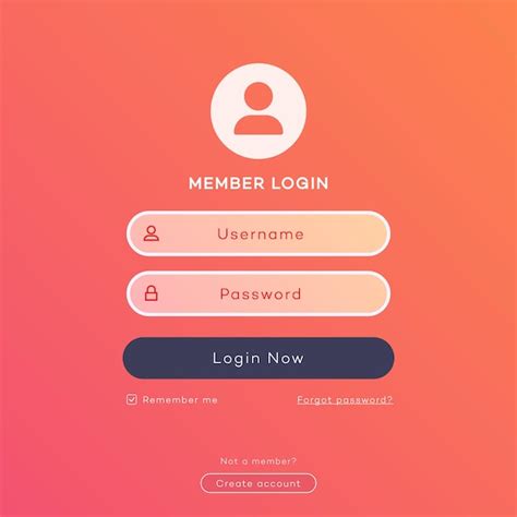 Premium Vector Vector Login Form Page Template On Modern Gradient