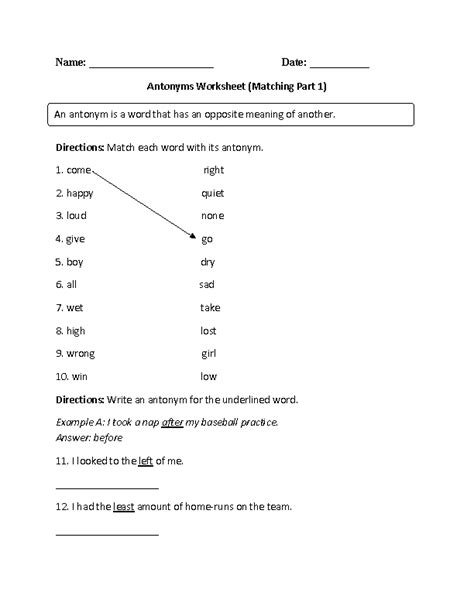Englishlinx Antonyms Worksheets 0 Hot Sex Picture