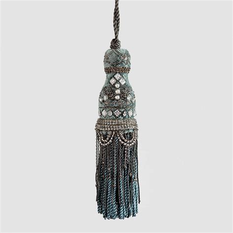 The Bianca Key Tassel Is An Opulent Design Of Jewelled Bands Crowns And Swags In Silver Thread