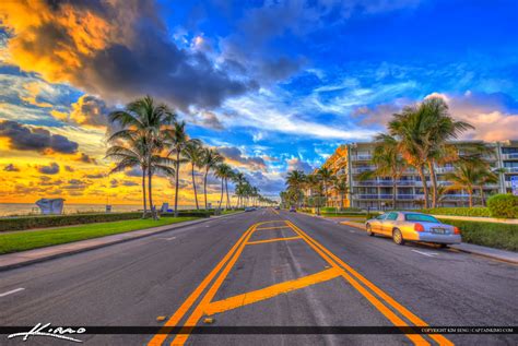 Ocean Boulevard Palm Beach Island Road Royal Stock Photo