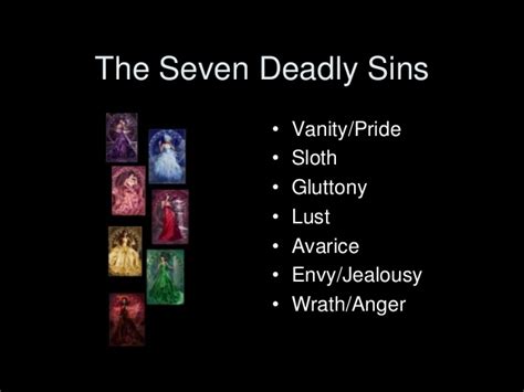 The deadly sins are, according to the teaching of the catholic faith, seven natural inclinations of the human being that can lead him to fall into other sins. 7 deadly sins
