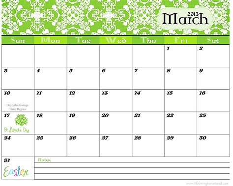 March Calendar Archives Blooming Homestead