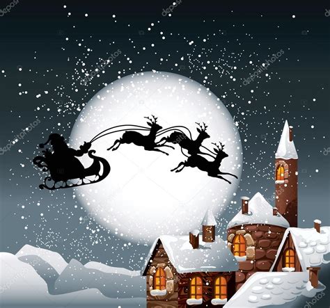 christmas illustration of santa and his reindeer — stock vector © sonulkaster 13848547