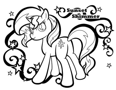 Mewarnai pemandangan gambar coloring sunset mewarna sketsa. MLP Sunset Shimmer coloring page for Abigail by ...