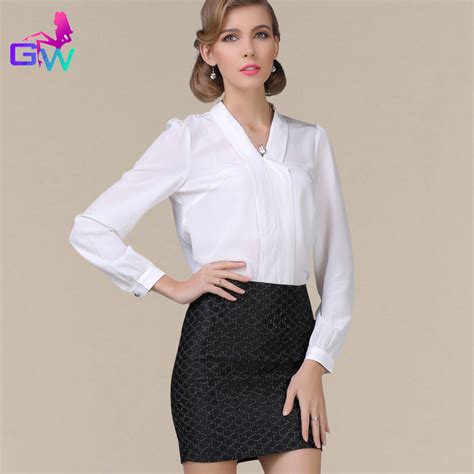 2016 Spring Summer Womens Chiffon Blouse Ladies White Elegant Sexy V