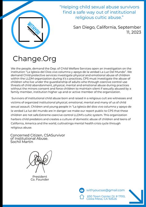 Petition · Dep . of Child Welfare Services INVESTIGATE institutional