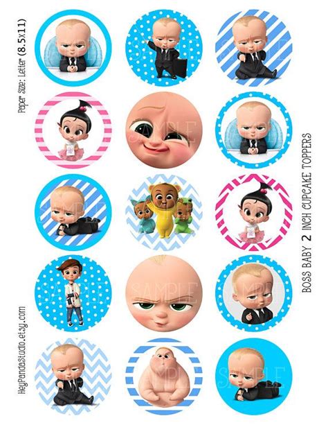 Dreamworks Boss Baby Printable Cupcake Toppers 2 Inch Cupcake Topper