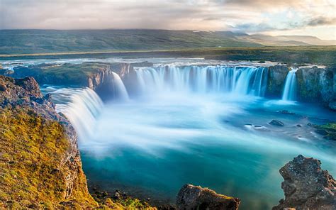 Hd Wallpaper Godafoss Waterfall Icelandic Nice Water From The River