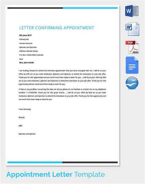 Fill, sign and send anytime, anywhere, from any device with pdffiller. 33+ Appointment Letter Templates - Free Sample, Example ...