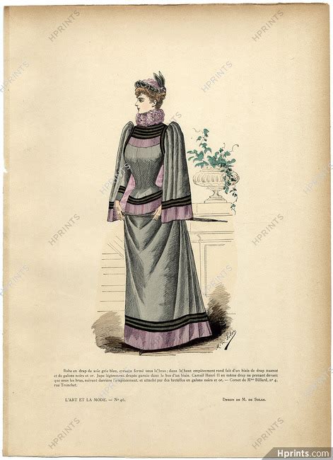 Lart Et La Mode 1890 N°46 Marie De Solar Colored Fashion