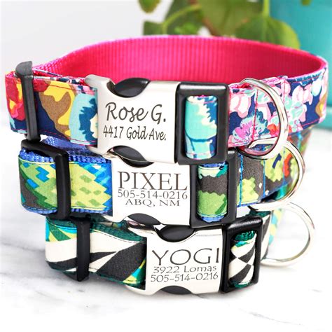 Personalized Dog Collar With Laser Engraved Metal Buckles Usa