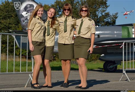 Czech Air Force Aviation Glamour Military Personnel At Hradec
