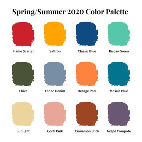 Spring 2021 Colors Color Palette Springsummer 2021 In 2020 Summer