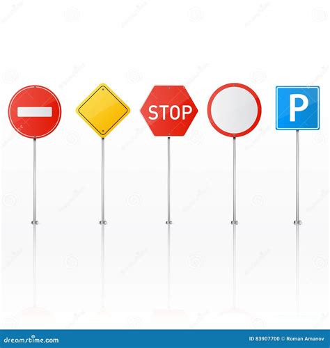 Set Of Vector Road Signs Isolated On White Background Stock Vector