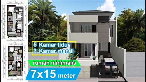 Meski tak berukuran besar dengan desain yang megah, rumah sederhanapun bisa didesain. Design Rumah minimalis 7 x 15 meter - YouTube
