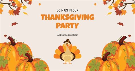 Thanksgiving Party Facebook Post Edit Online And Download Example