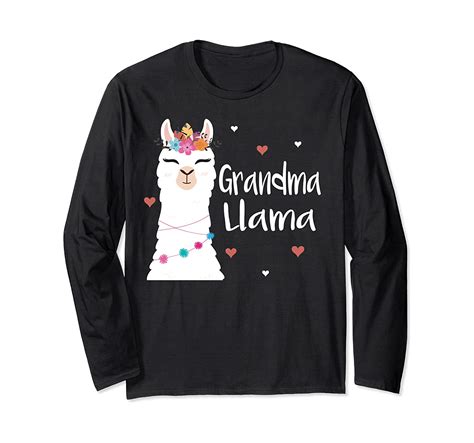 Grandma Llama Cute Llamas Lover For Women Nana Gift Long Sleeve T Shirt